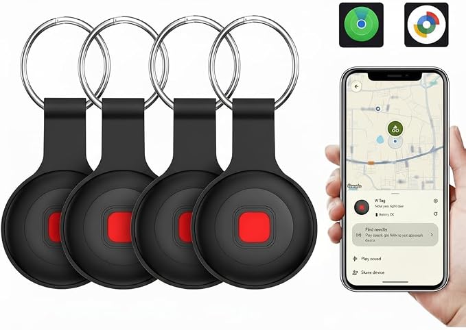 Air Tracker Tags for Android & iPhone, 4 Pack Anti-Lost Dog/Pet/Key Tracker Tags by Unknown