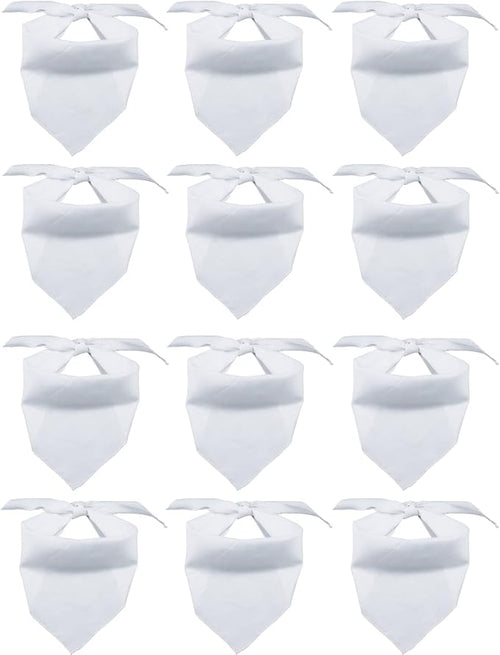 12 Pieces Sublimation Pet Bandanas White Heat Transfer Triangle Dog Scarf Blank by GroceryProduct