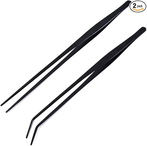 2 Pack Aquarium Forceps, 15 inch Long Handle Aquarium Tweezers Stainless Steel by XIGUI