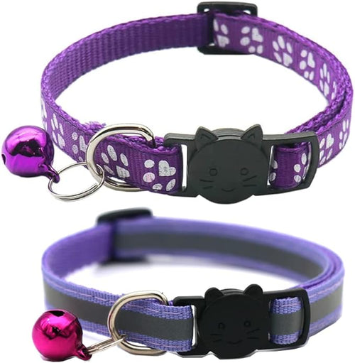 2 Pack Cat Collars Quick Release Reflective Kitten Collar by Unknown
