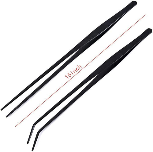 2 Pack Aquarium Forceps, 15 inch Long Handle Aquarium Tweezers Stainless Steel - Image 2
