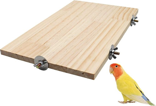 13.6×7.9 Inches Large Bird Perch Stand Platform, Natural Wooden Small Animals by Dnoifne