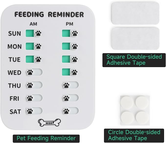 YAUYIK Dog Feeding Reminder, Magnetic Reminder Sticker, AM/PM Daily Indication - Image 7