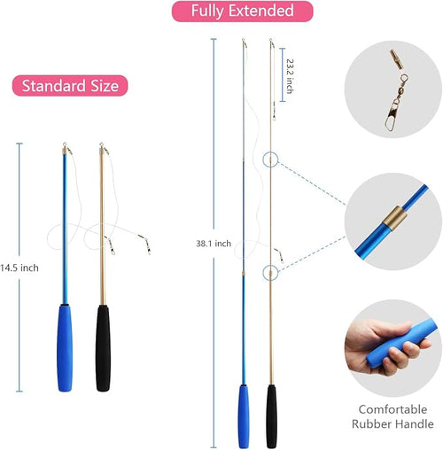 12PCS Interactive Kitten Toys, Retractable Indoor Cat Wand Toys - Image 2