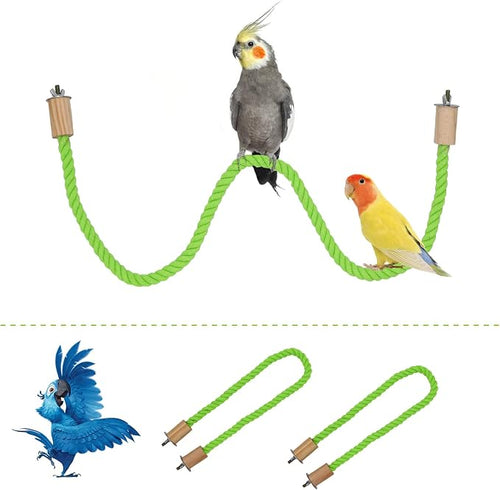 2 Pack Bird Hemp Rope Perch Swing, Bird Cage Stand Pole Accessories, Paw by Dnoifne