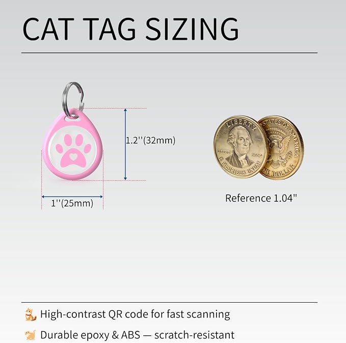 2 Pack- QR Code Smart ID Tags for Collar Personalized Cat Name Tag for Kitten - Image 2