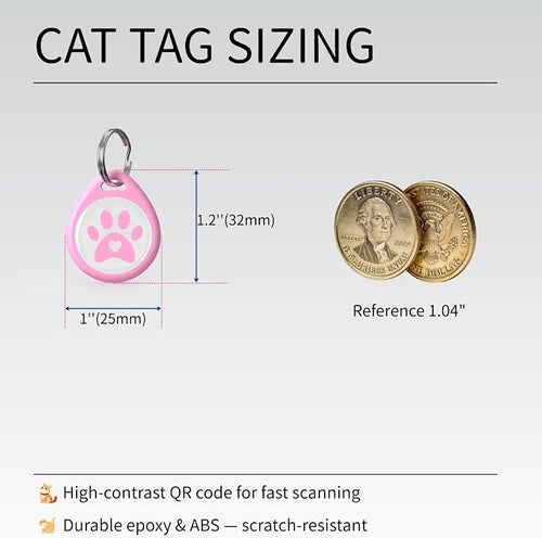 2 Pack- QR Code Smart ID Tags for Collar Personalized Cat Name Tag for Kitten - Image 2
