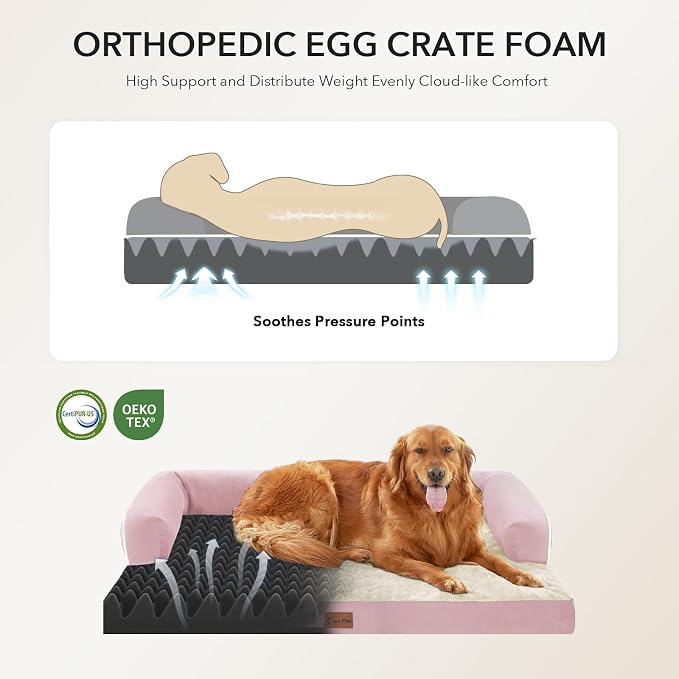 Orthopedic Dog Beds for Extra Large Dogs, Waterproof Egg Crate Foam XL Dog Bed - Image 2