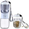Dog Water Bottle with Food Container, Travel Puppy Water Bowl, Portable Pet by Cibaabo