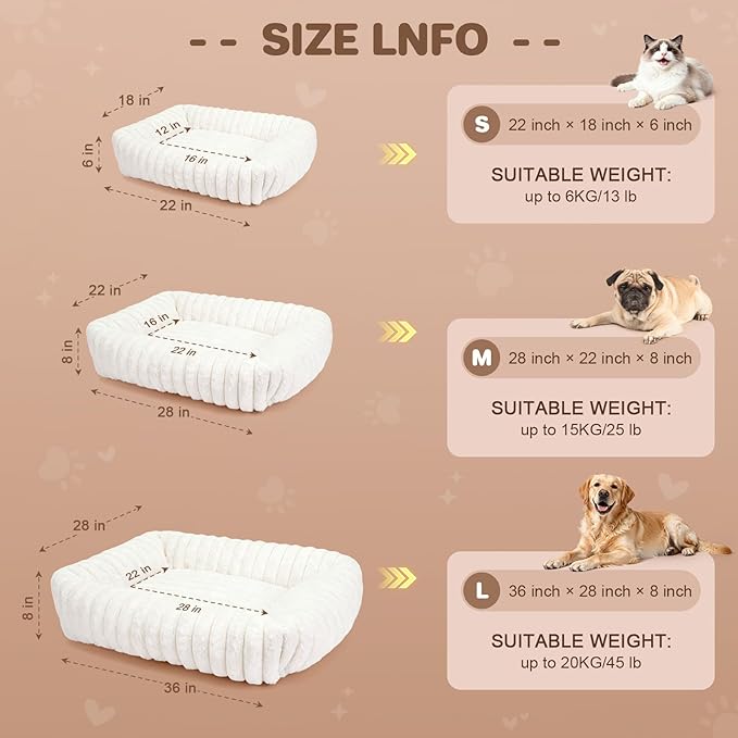 Cat Beds for Indoor Cats, Square Self Warming Cat Bed Orthopedic Pet Bed - Image 5
