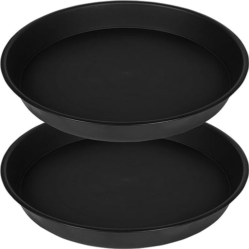 2 Pack of 8 inch Plant Saucer Clear, Heavy Duty Plastic Plant Water Tray 8 inch by Bleuhome