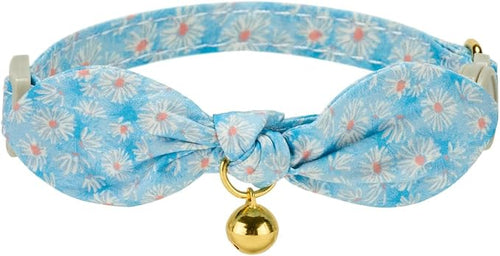 2 Pack Cotton Cat Collar, Removable Bowtie, Floral Pattern, Safety Breakaway - Image 2