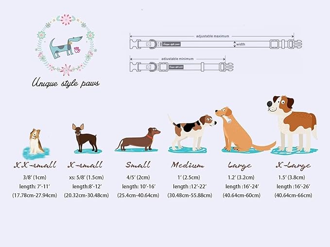 Unique style paws Dog Collar Metal Buckle Red Rose Collar Flower Gift Durable - Image 6