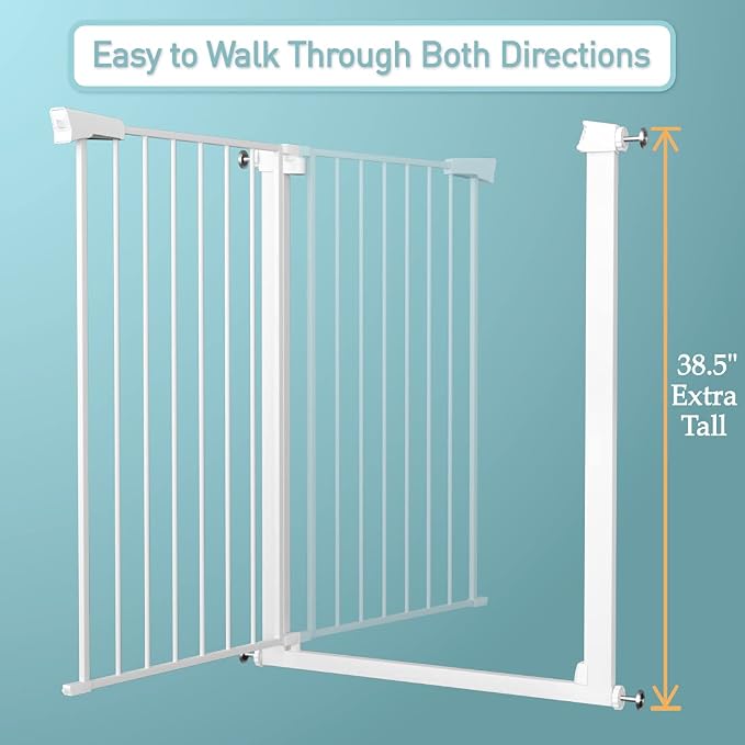 Fairy Baby 38" Extra Tall Pet Gate, 29.5"-48.8" Extra Wide Long Baby Gate - Image 9