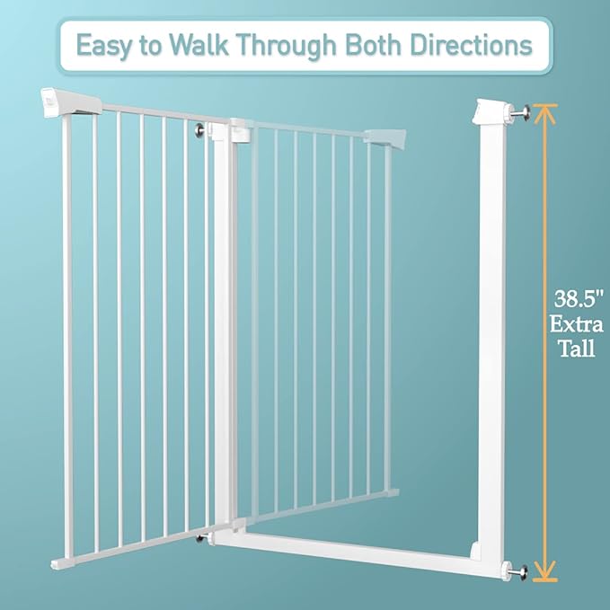 Fairy Baby 38" Extra Tall Baby Gate, 48.9"-54.3" Extra Wide Large Pet Gate - Image 9