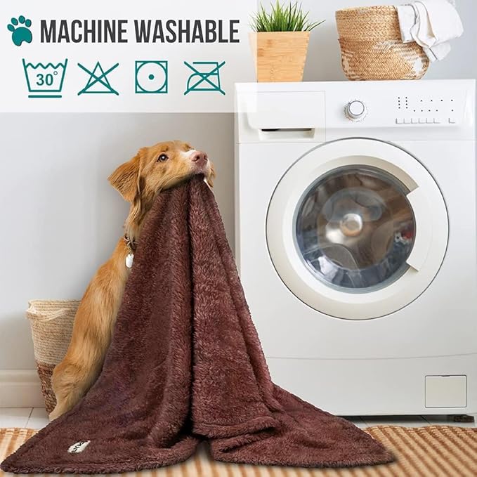 PetAmi Dog Blanket for Small Dogs Brown, Fluffy Soft Puppy Blanket, Sherpa - Image 6