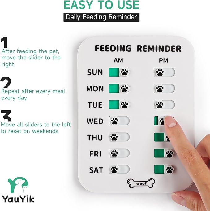 YAUYIK Dog Feeding Reminder, Magnetic Reminder Sticker, AM/PM Daily Indication - Image 6