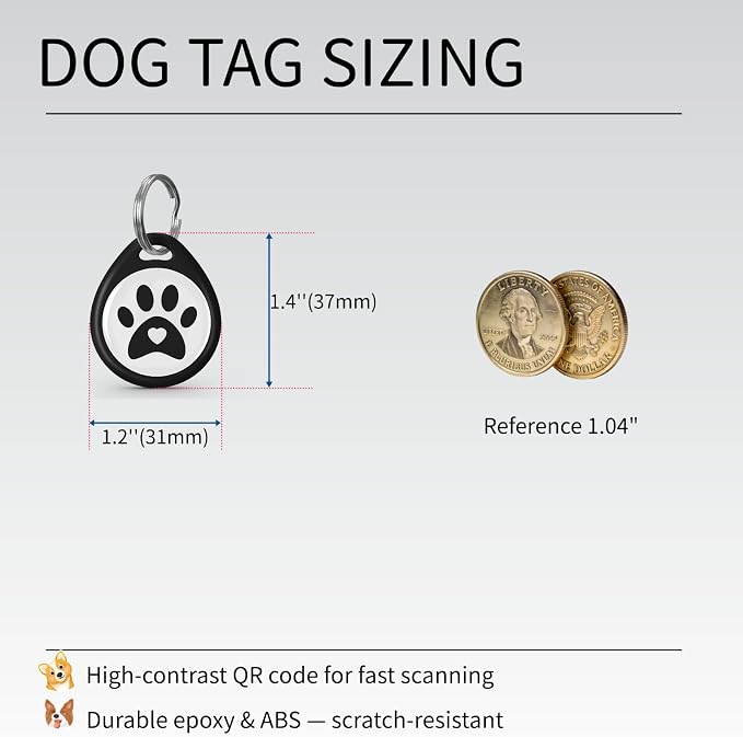 2 Pack QR Code Dog ID Tags for Collar, Smart Personalized Pet ID Tag - Image 2
