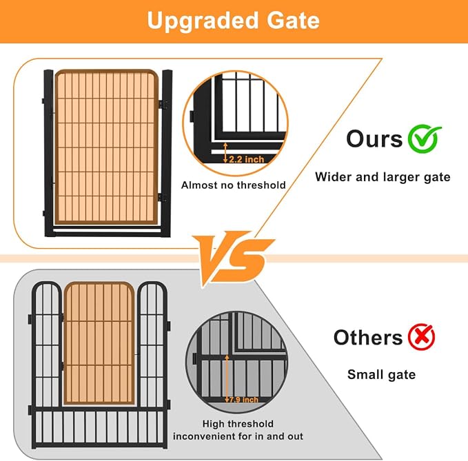 Dog Fence Outdoor Pens Outside, Portable Dog Play Pen 40" H 18 Panels Pet - Image 2