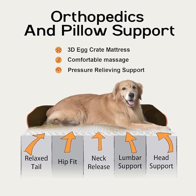 Large Dog Bed Orthopedic Washable: Extra Brown XL XLarge Big Dog Bed - Image 2