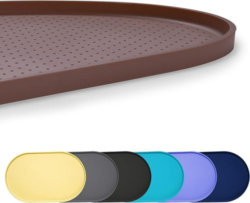 100% Waterproof 0.5" Raised Edge BPA Free Silicone Dog Food Mat, Pet Cat by Yacee