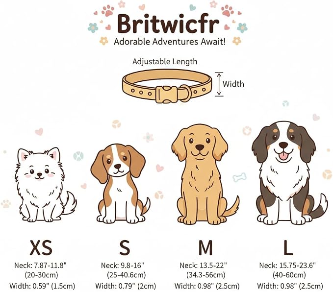 Small Dog Collar with Cute Bowtie Print, Girl Dog Collar - Image 5