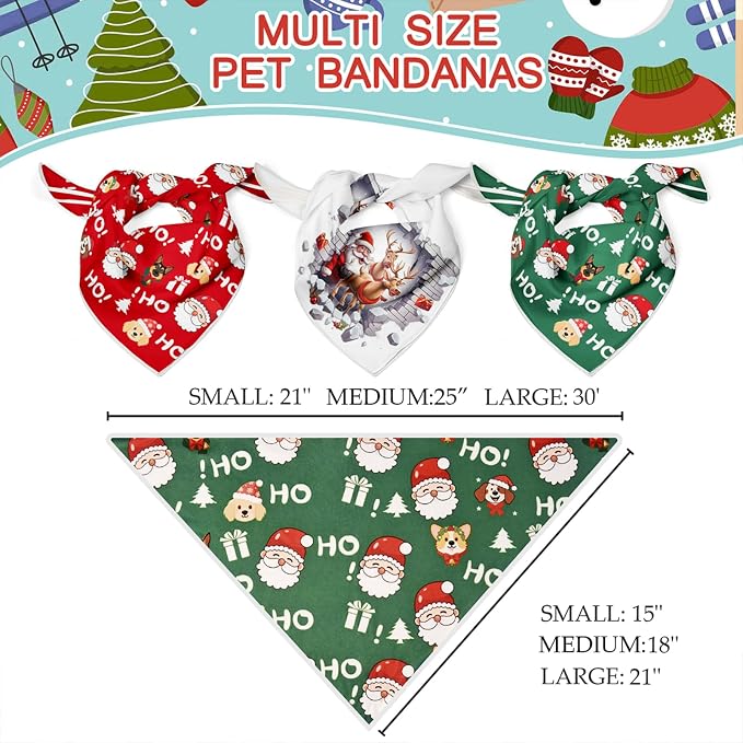 Christmas Dog Bandanas Santa Claus Dogs Scarf - Image 2