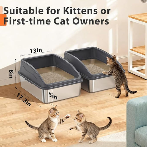 2 Pack Stainless Steel Litter Box - Image 2