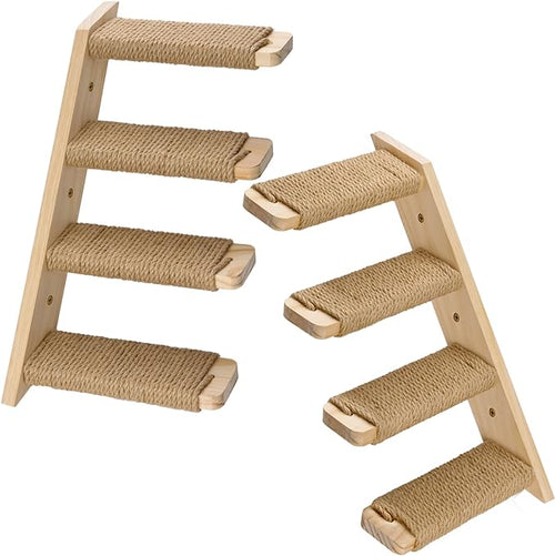 2 Pack 4 Steps Cat Wall Shelves and Stairs - Image 2