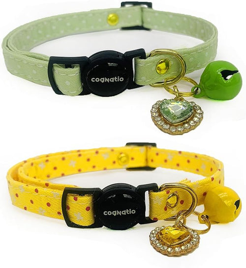 2 Pack Cotton Breakaway cat Collars by Cognatio