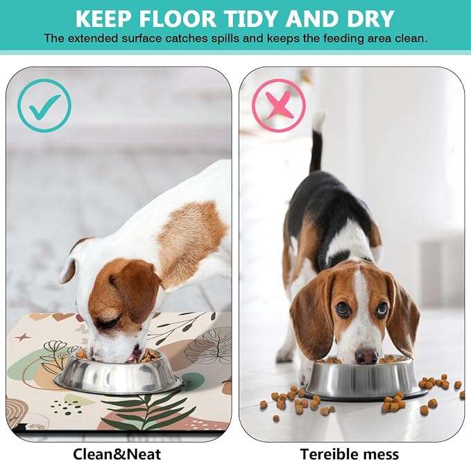 Pet Feeding Mat for Floors Waterproof Dog Mat for Food and Water Absorbent - Image 5