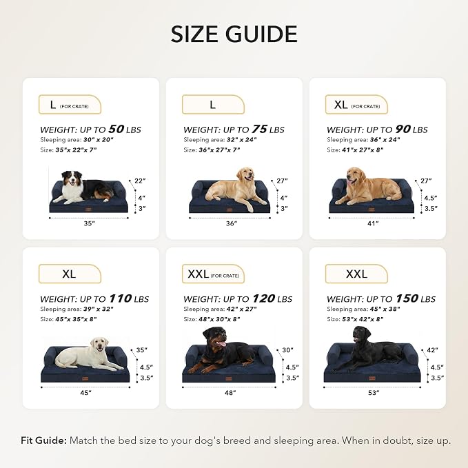 Orthopedic Dog Beds for Extra Large Dogs, Waterproof Egg Crate Foam XL Dog Bed - Image 5