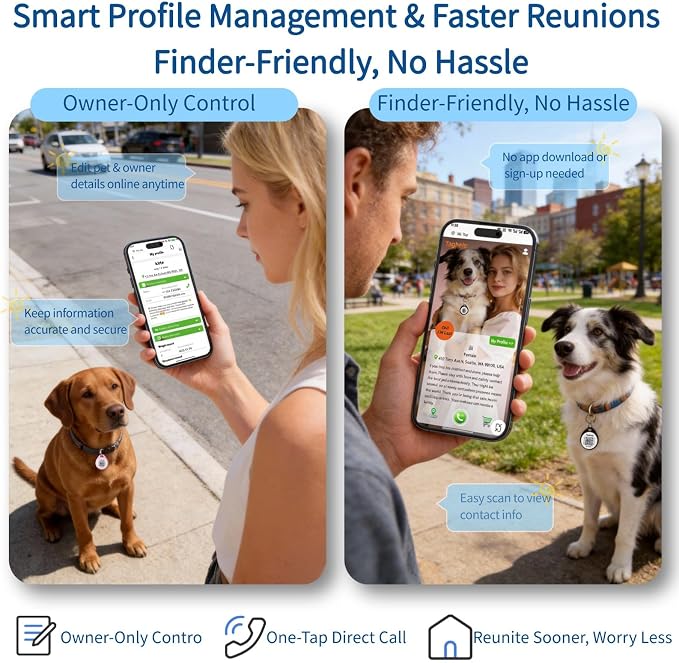 Smart QR Code ID Dog cat Tags for Collar Personalized for Pet Online Profile - Image 3