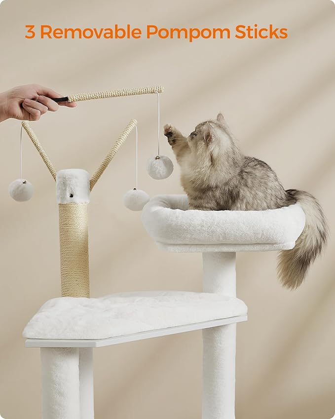 Feandrea Cat Tree with Litter Box Enclosure, 59-Inch Modern Cat Tower, 2-in-1 - Image 6