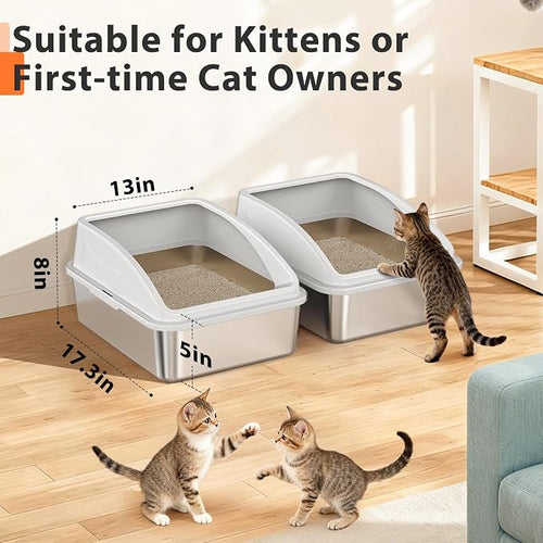 2 Pack Stainless Steel Litter Box - Image 2