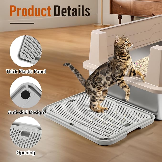 Large Cat Litter Box Step Mat, 16.5"x11.2" Cat Ramp Stairs, Cat Litter Catcher - Image 4