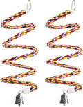 2Pcs 43'' Bird Rope Perches Birdcage Swing Toys 100% Cotton Natural Bird Perch by OSWINMART