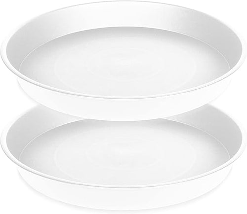 2 Pack of 10 inch Plant Saucer Gray, Heavy Duty Plastic Plant Saucer 10 inch by Bleuhome