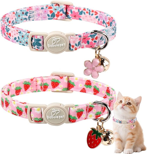 2 Pack Cotton Cat Collars by Babolepet
