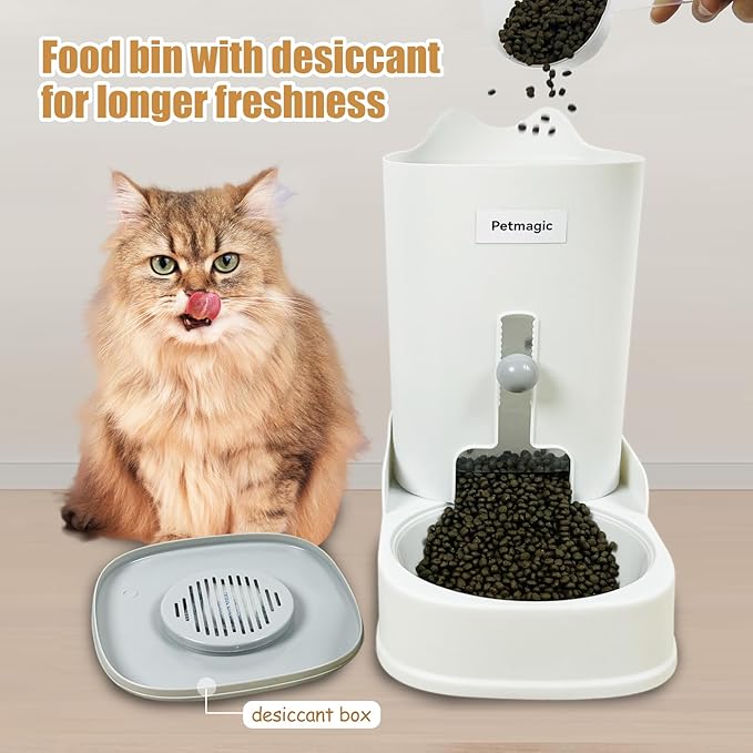 Gravity cat Feeder by Petmagic is a 3.6L Large-Capacity cat Food and Water Bowl - Image 2