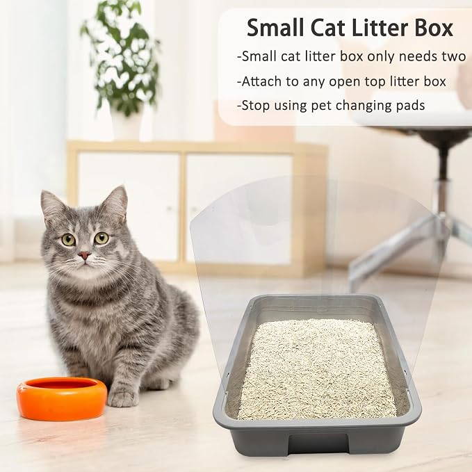 4PCS Cat Litter Box Pee Shields, Transparent Easy Clean Splash Guard - Image 7