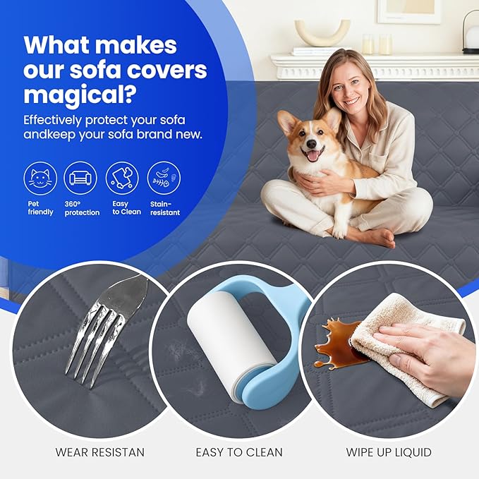 Waterproof Couch Covers for Pets, Waterproof Dog Bed Cover, Anti-Slip Soft Dog - Image 6
