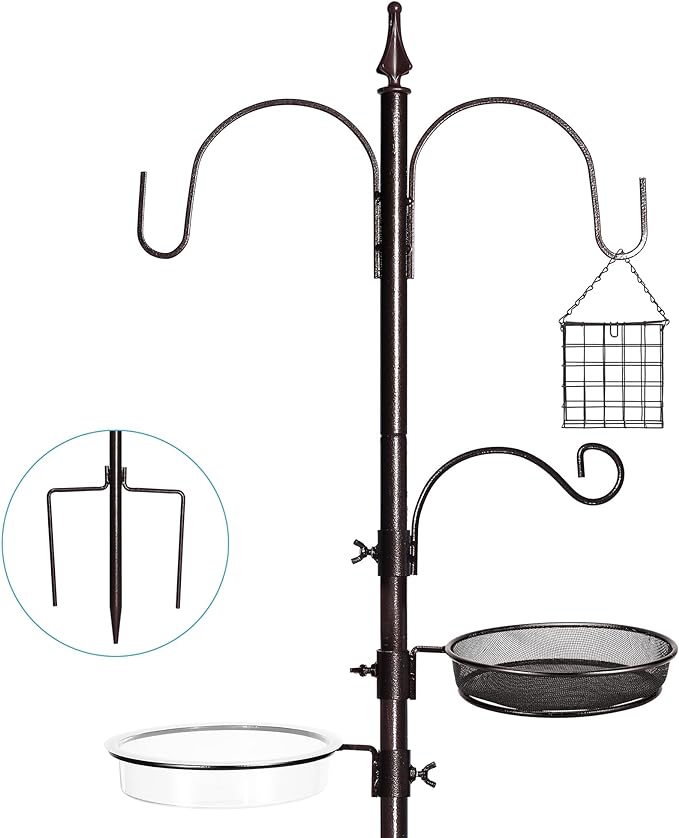 Bird Feeder Stand Pole, 77 Inch Feeding Station Kit by YINGYM
