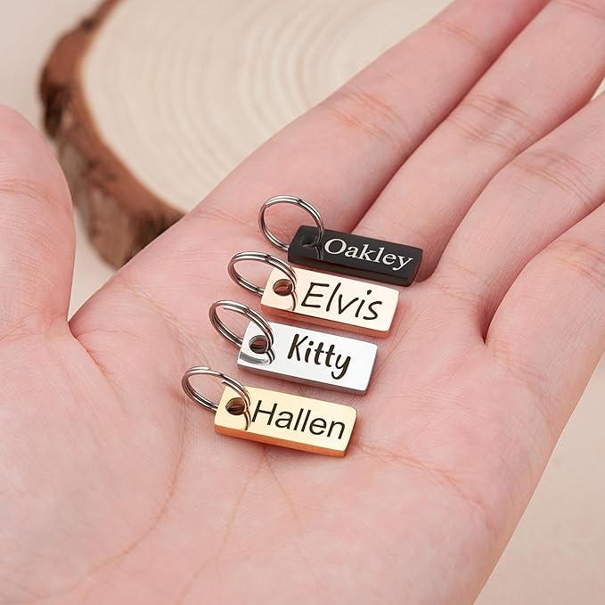 Anavia Small Size Dog Cat ID Tags, Small/XS Personalized Color Plated Stainless - Image 3