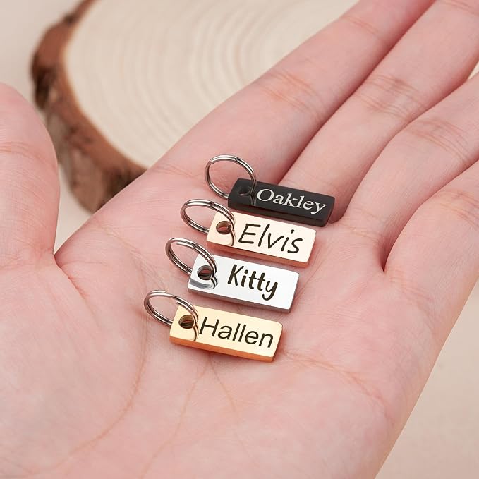 Anavia Small Size Dog Cat ID Tags, Small/XS Personalized Color Plated Stainless - Image 4
