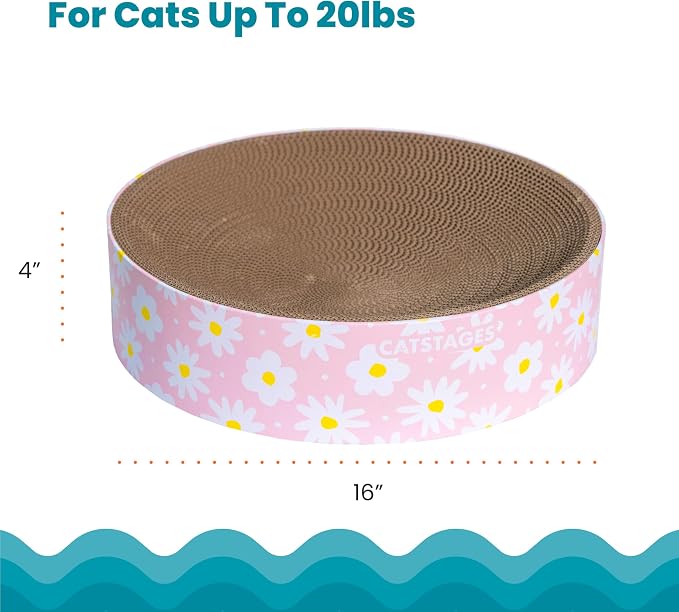 Catstages Scratch & Snuggle Daisy Two-in-One Corrugated Cat Scratcher and - Image 4