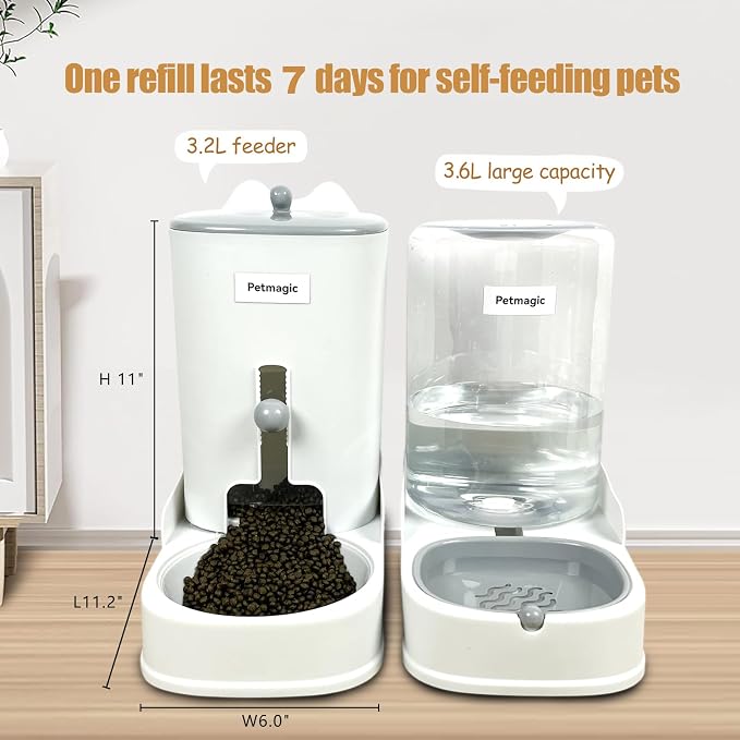 Gravity cat Feeder by Petmagic is a 3.6L Large-Capacity cat Food and Water Bowl - Image 5