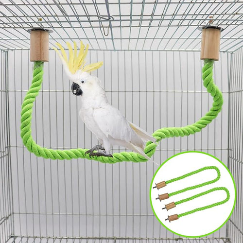 2 Pack Bird Hemp Rope Perch Swing, Bird Cage Stand Pole Accessories, Paw by Dnoifne