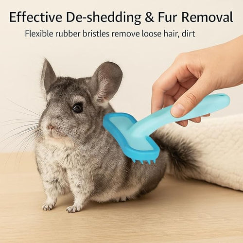 2 Pack Bunny and Chinchilla Grooming Brush – Soft Silicone De-Shedding Bath & - Image 2