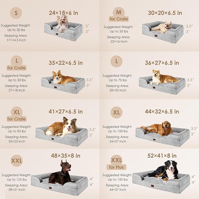EHEYCIGA Orthopedic Dog Beds for Extra Large Dogs 44x32Inch, Waterproof Memory - Image 2
